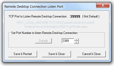 Remote Desktop Connection Listen Port