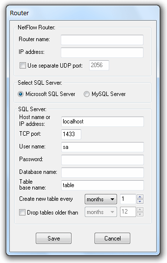 NetFlow2SQL Collector - Add router